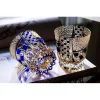 Crystal tumbler set luxury reflective glass design