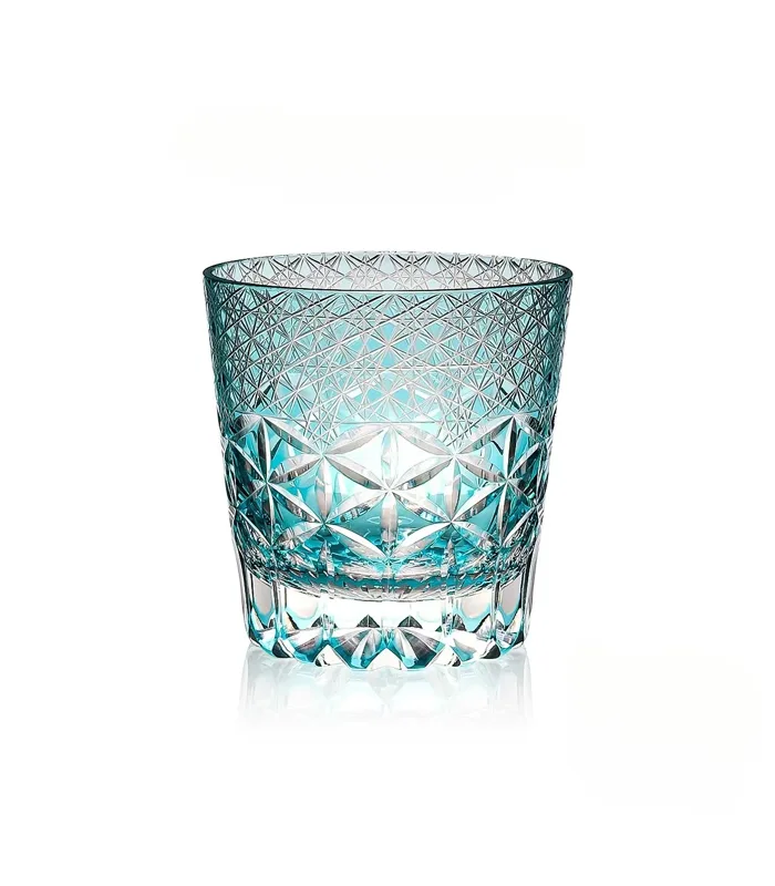 Velmira Classic Dreamscape crystal glass 330ml aqua cut tumbler