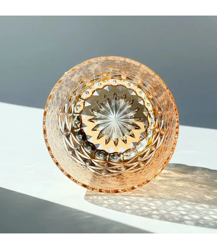 Amber crystal glass bottom starburst luxury tumbler
