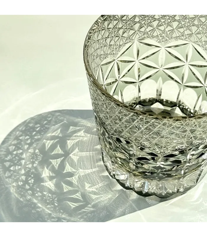 Clear crystal glass shadow reflection geometric design