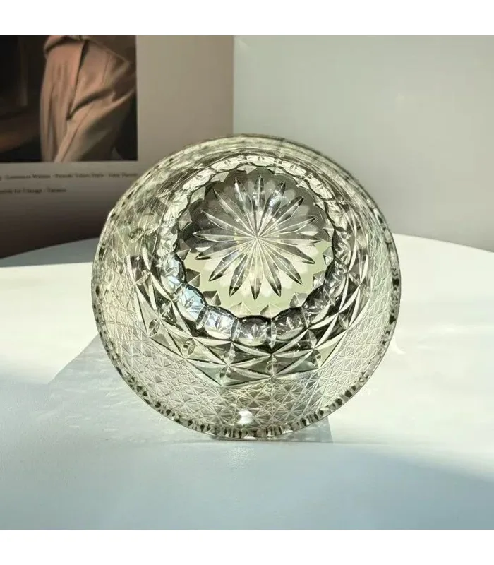 Crystal glass base detail luxury craftsmanship close up