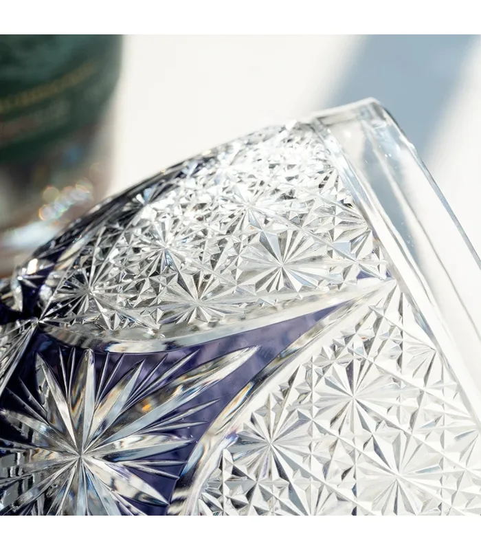 Crystal glass close up prism carving texture high clarity